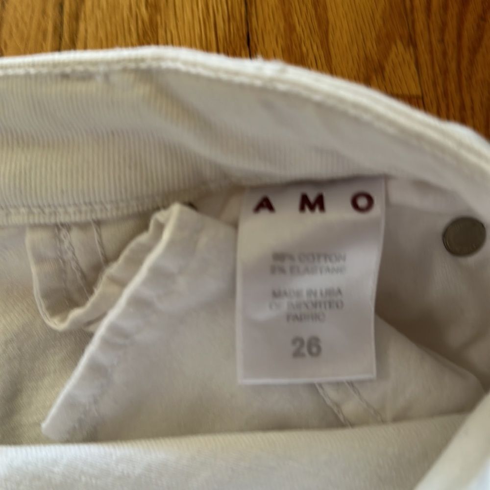 Amo jeans white button fly raw edge great condition small pen marks (2) shown - Picture 6 of 8
